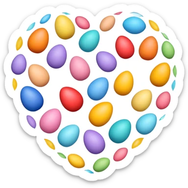 make a real heart shape. easter eggs sticker