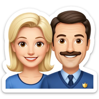 Ted Lasso smiling at Rebecca Welton  sticker