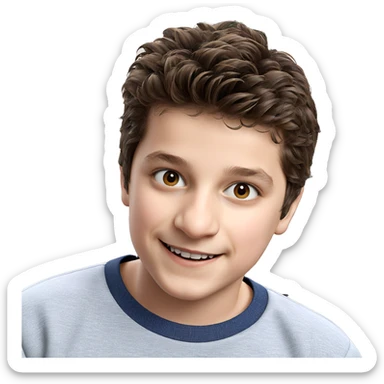 smiling boy with brown hair sticker