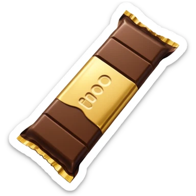Chocolate Bar, in Half of a Gold Wrapper sticker