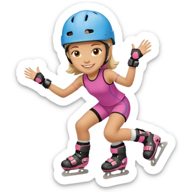 Roller blader girl sticker