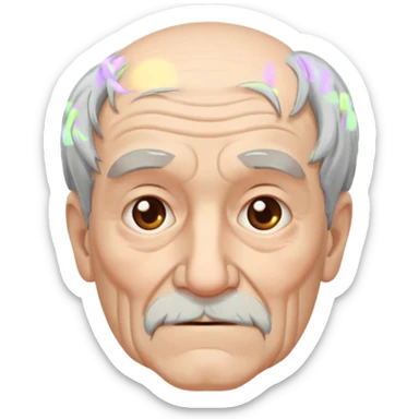 sitting weak old man  sticker