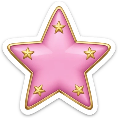 Pink star (flat, with little stars beside it) sticker