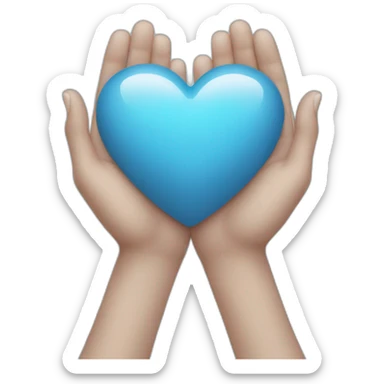 Grey blue heart in hands sticker