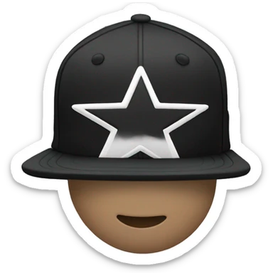 baseball cap black star sticker