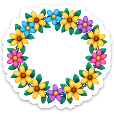 two flower garlands next to each other sticker
