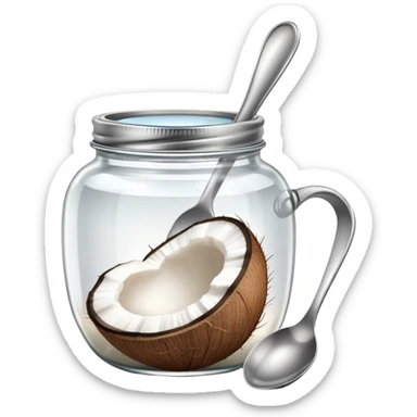 jar of coconut oil with a spoon sticker