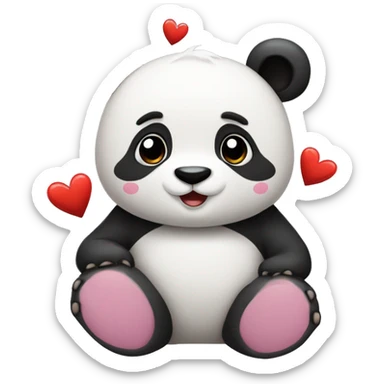 Panda con corazones  sticker
