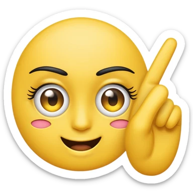 Emoji flipping someone off with lashes on sticker