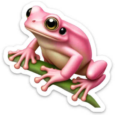 Pink tree frog facing forward  sticker