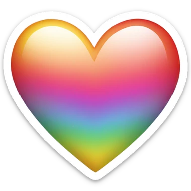 Rainbow-colored heart sticker