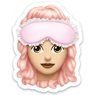 Light pink Frilly satin sleep mask no eyes sticker