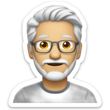 senior gray haired software engineer with goatee  sticker