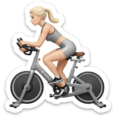 Bicycles Ergonomic bicycle of gym: seated white woman sticker