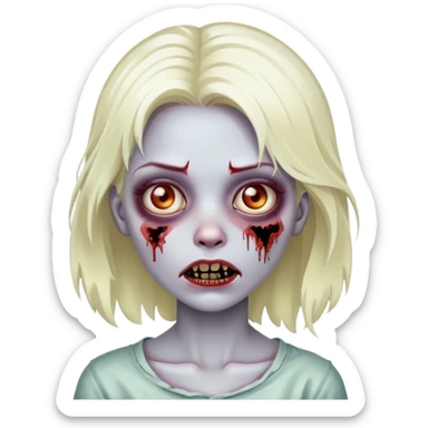 girl zombie platinum blonde sticker