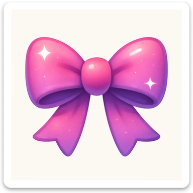 new bow emoji, cute and shiny, with a gradient effect sticker