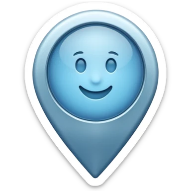 Soft blue location pin sticker