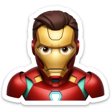 Iron man pinching loki on face  sticker