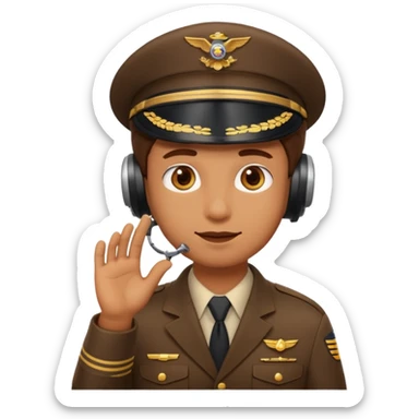 A pilot emoji character carefully inspecting something, as if “looking into it.” sticker