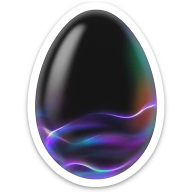 magical black egg with magical waves going around it sticker