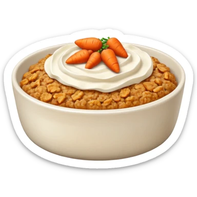 carrot cake oats baked oats in a bowl like oat meal  sticker