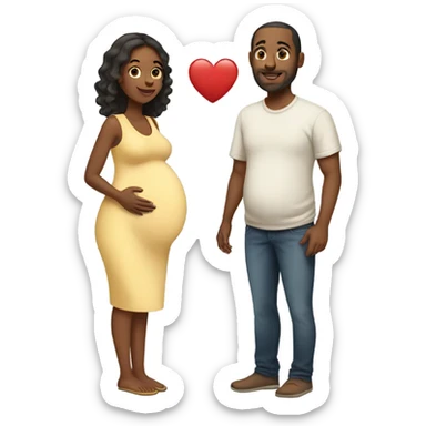 pregnant wife with husband full body sticker
