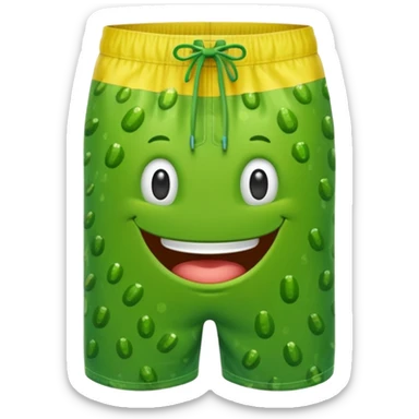 Pickle wearing swim trunks  sticker