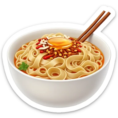 Bowl noodles with hot spices: chili, ginger horseradish and honey sticker