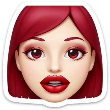 Red wine lip mark emoji png sticker