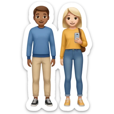 two friends, full body sticker