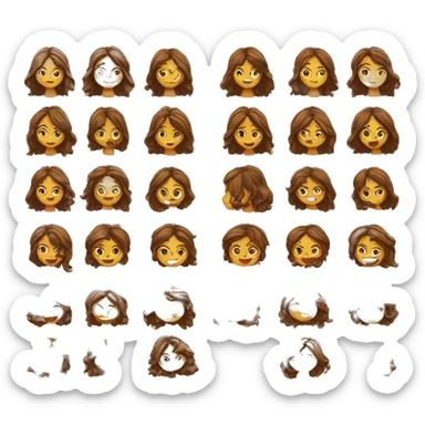 Chica con el pelo marrón y ondulado  sticker