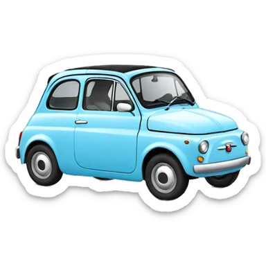 Fiat 500 baby blue car  sticker