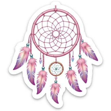 Iridescent pastel pink dreamcatcher sticker