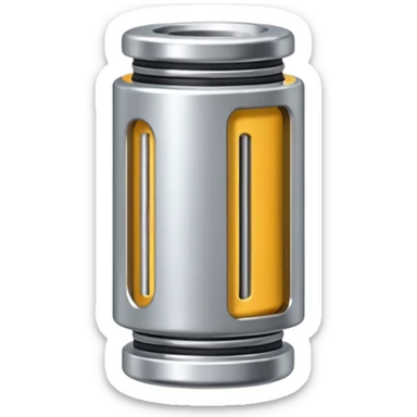 small metallic connector pin front view. sticker