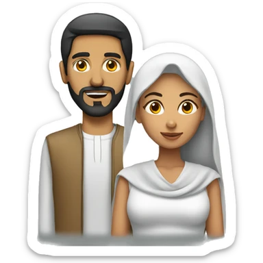 Mexican woman with Arab man sticker