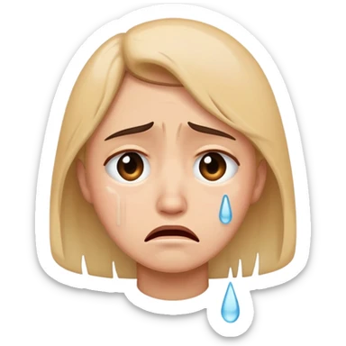 sad person crying with tears sticker