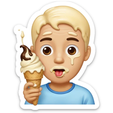 Uomo che mangia il gelato sticker