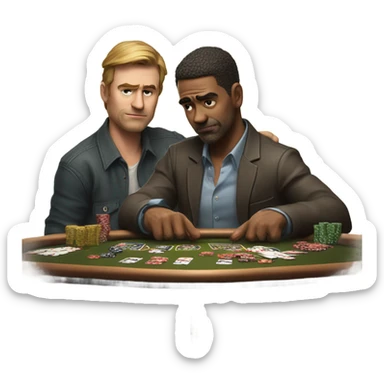 man plays poker and gets bullied by other man sticker