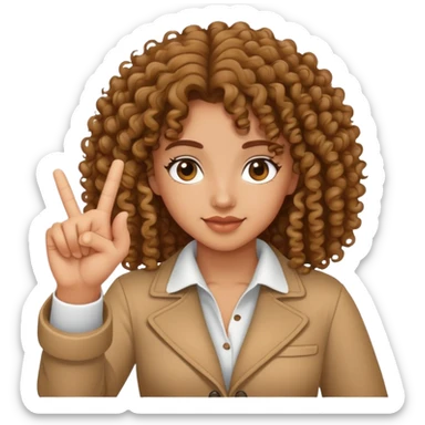 West side hand sign a girl with curly hair ￼ sticker