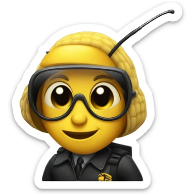 A bee that is a secret agent  sticker