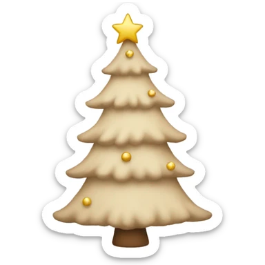 Beige aesthetic christmas tree sticker