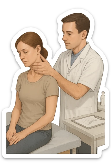 Donna dall'osteopata per il suo problema alla cervicale sticker