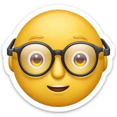 cool emoji with glasses. The emoji is the round and yellow standard formfactor sticker