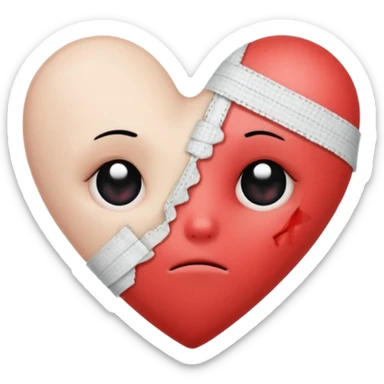 emo heart with a bandage sticker