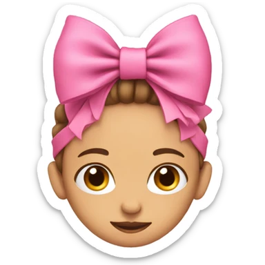 Pink headband with bow sticker