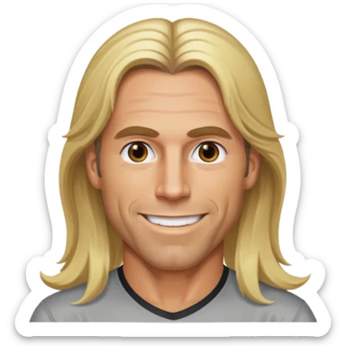 Shawn Michaels with hazel eyes, long blonde hair sticker