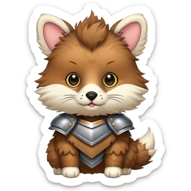armored cute animal sticker