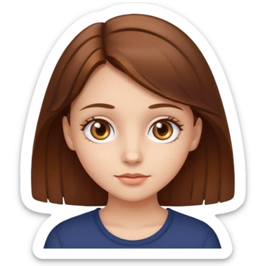 Sweet girl with hazel eyes and brown medium hair  sticker