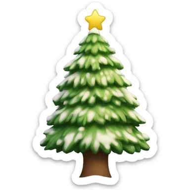 A cozy Christmas tree with snow  sticker