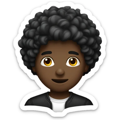 Garçon noir, cheveux cheveux crépus bouclés sticker